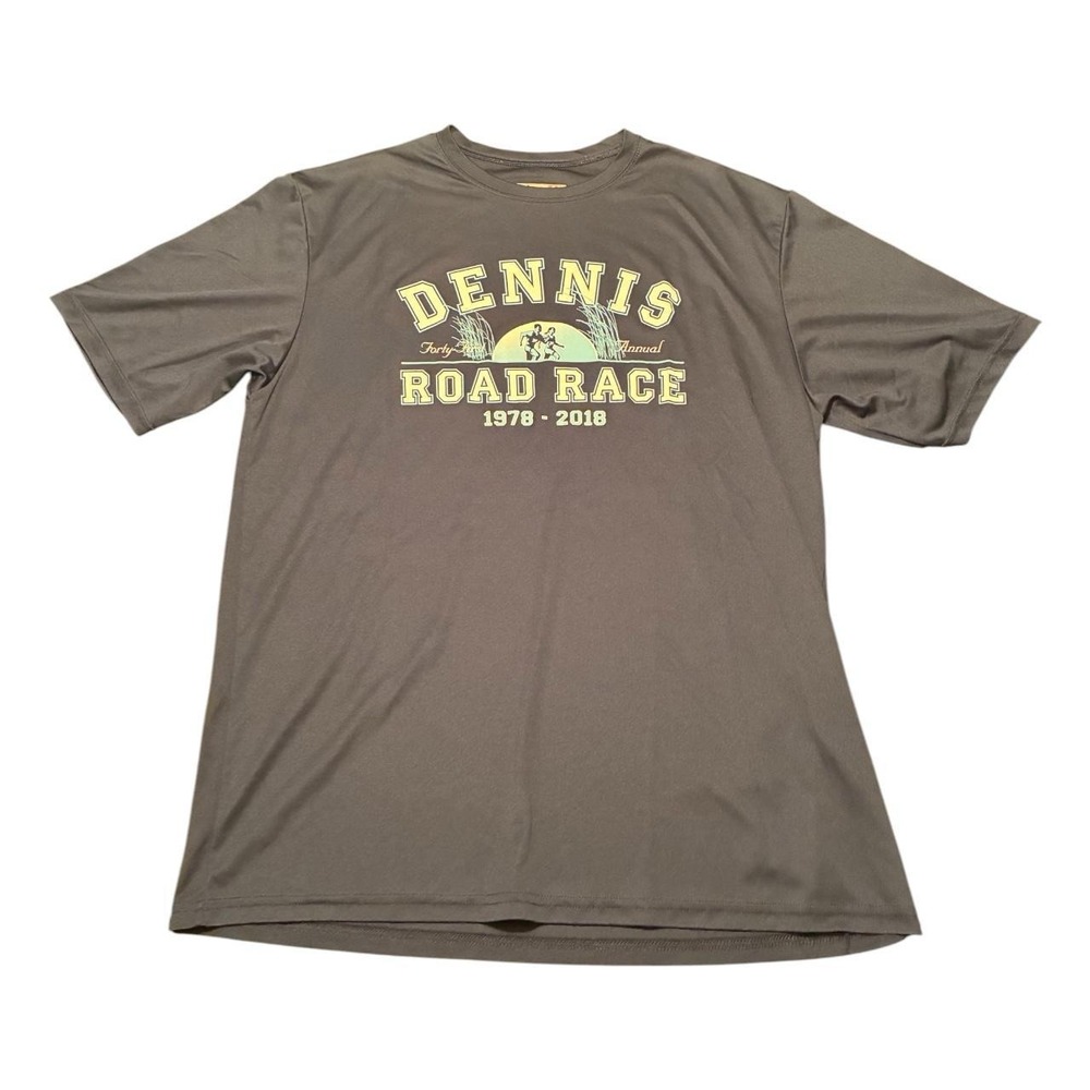 A4 Dennis Road Race 40th Annual Cape Cod Graphic T-Shirt Mens Large Gray